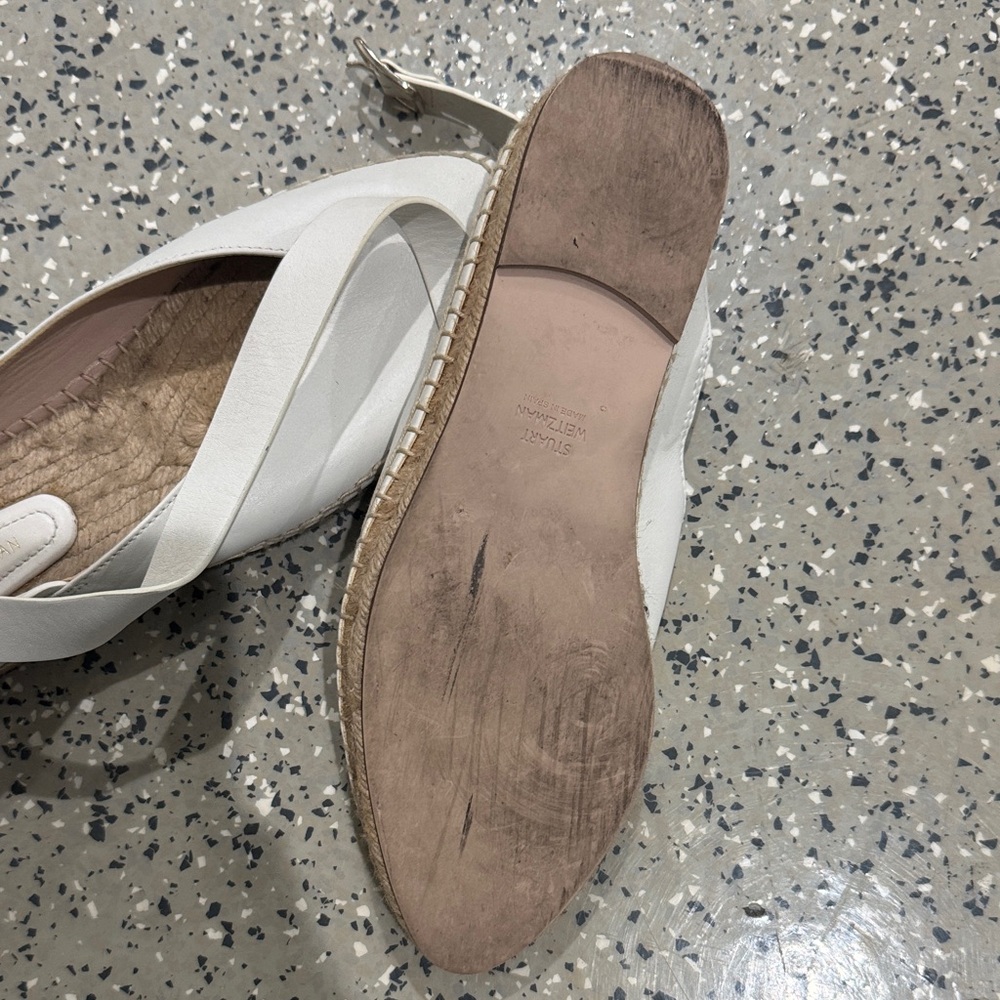 White Women's Slingback Flats - Picture 3 of 3